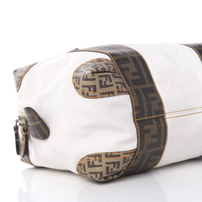 Fendi Canvas Zucca Zucchino Spalmati B Mix Tote White Mogano Panna 8 of 12