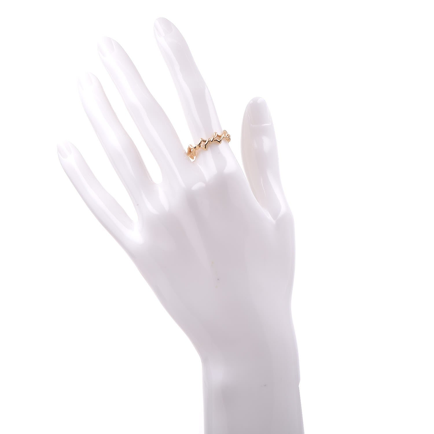 David Yurman 18K Yellow Gold 6mm Quatrefoil Stack Ring 54 7 2 of 4
