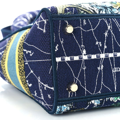 Christian Dior Canvas Embroidered Zodiac Medium Lady D-Lite Blue Multicolor 7 of 8