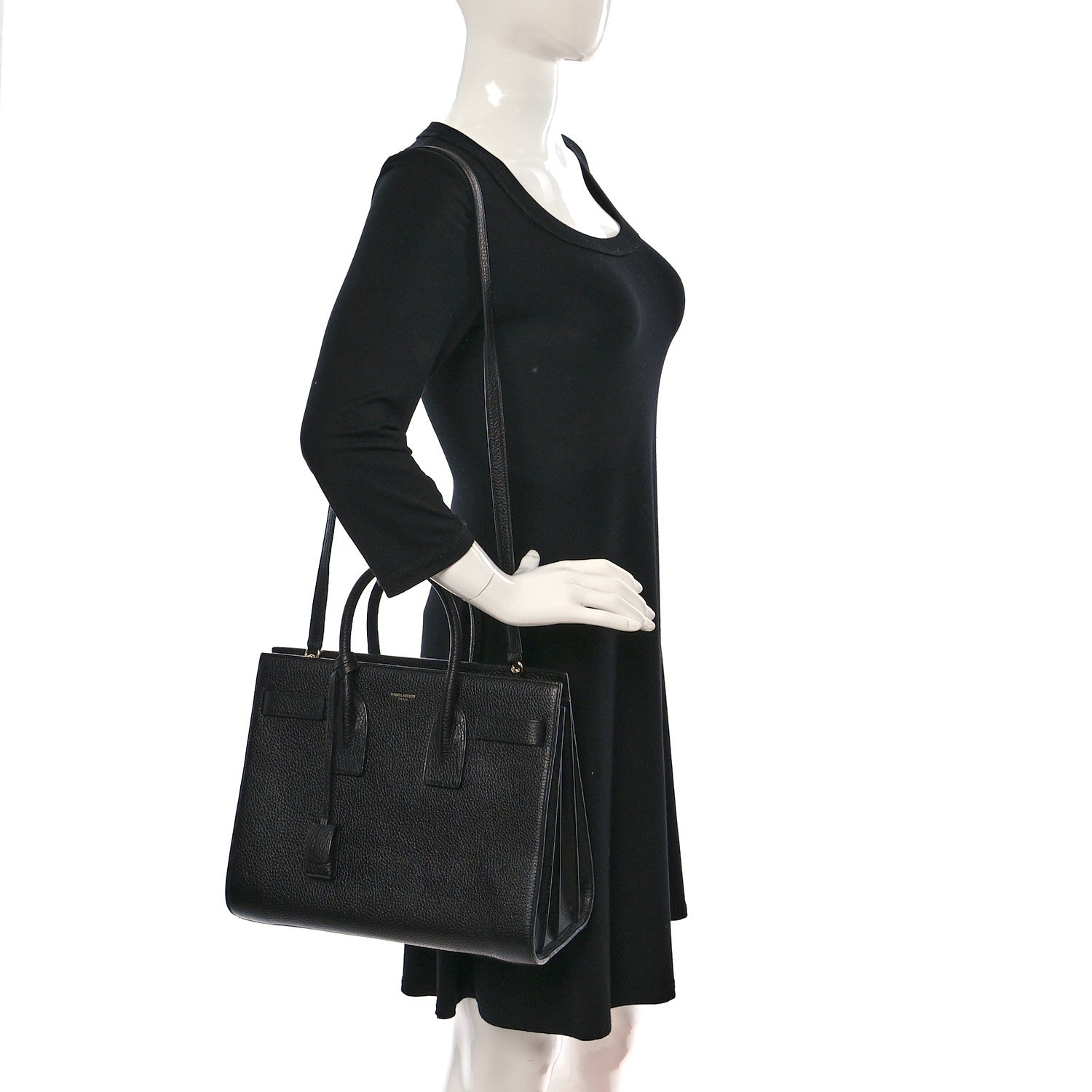 Saint Laurent Grained Calfskin Small Sac De Jour Black 2 of 8