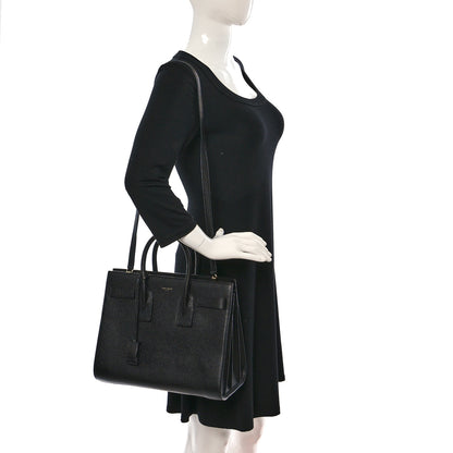 Saint Laurent Grained Calfskin Small Sac De Jour Black 2 of 8