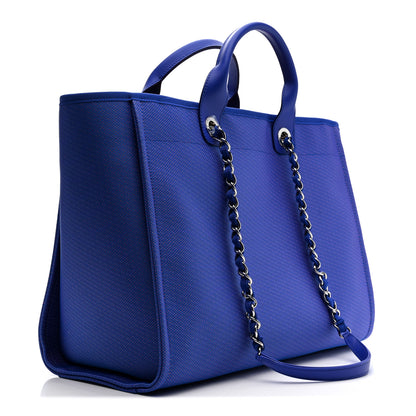 Chanel Mixed Fibers Medium Deauville Tote Blue Orange 7 of 21