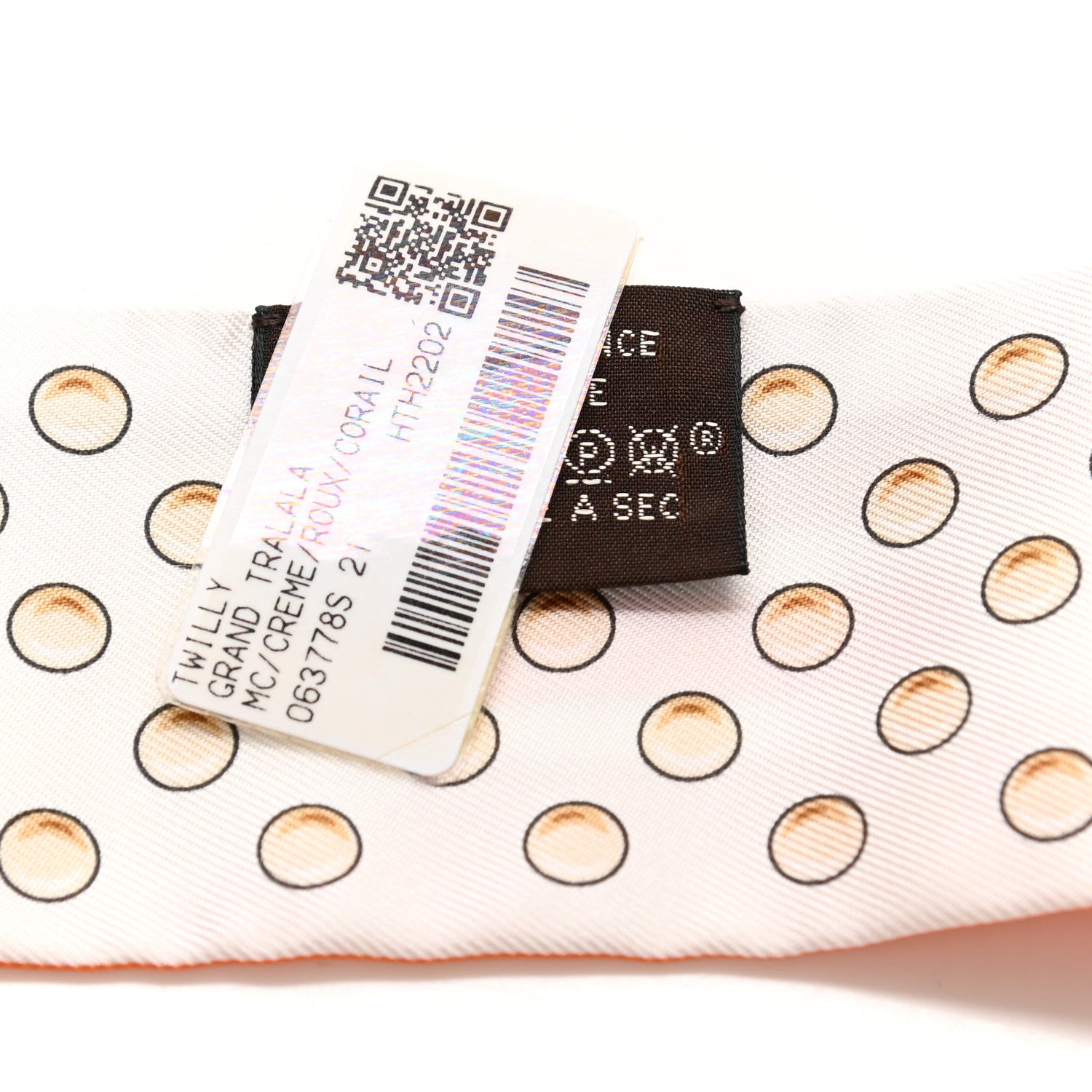 Hermes Silk Grand Tralala Twilly Creme Roux Corail 4 of 4