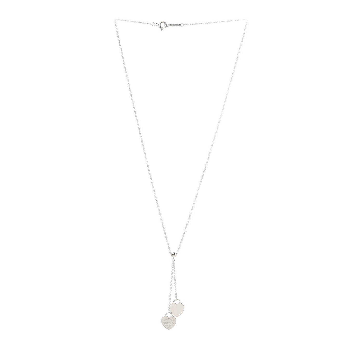 Sterling Silver Return to Tiffany Double Heart Drop Necklace