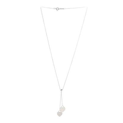 Tiffany Sterling Silver Return to Tiffany Double Heart Drop Necklace 3 of 5
