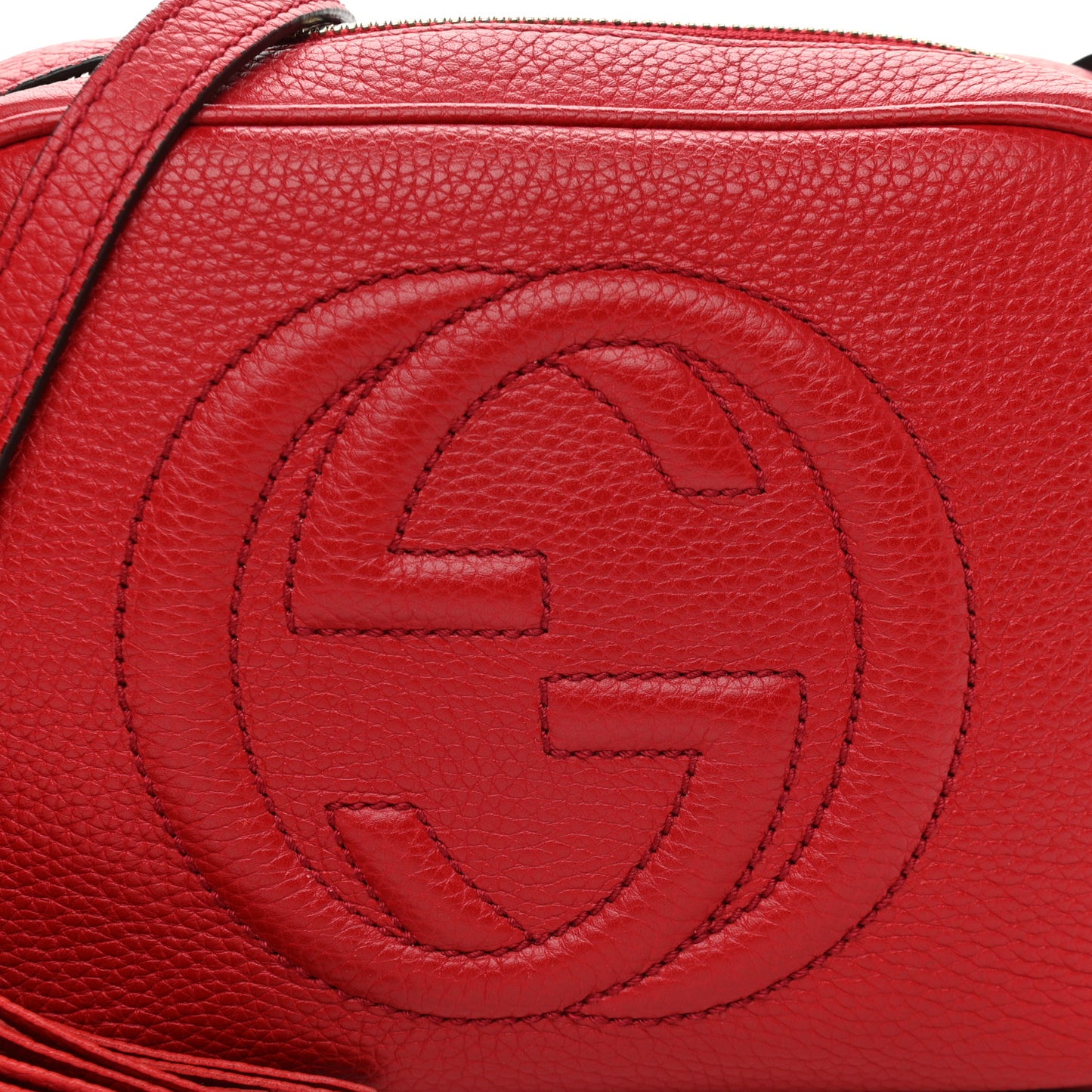 Pebbled Calfskin Small Soho Disco Bag Tabasco Red