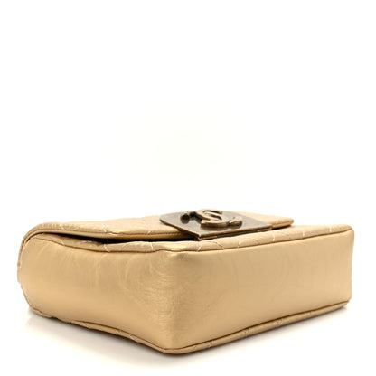 Chanel Metallic Aged Calfskin Quilted CC Square Flap Light Gold 4 of 11