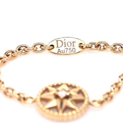 Christian Dior 18K Yellow Gold Diamond Mother of Pearl Rose Des Vents Ring 53 6.25 5 of 6