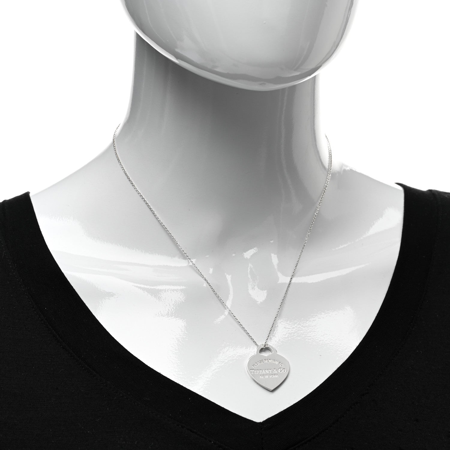 Tiffany Sterling Silver Medium Return To Tiffany Heart Pendant Necklace 2 of 5