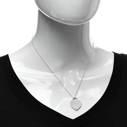 Tiffany Sterling Silver Medium Return To Tiffany Heart Pendant Necklace 2 of 5
