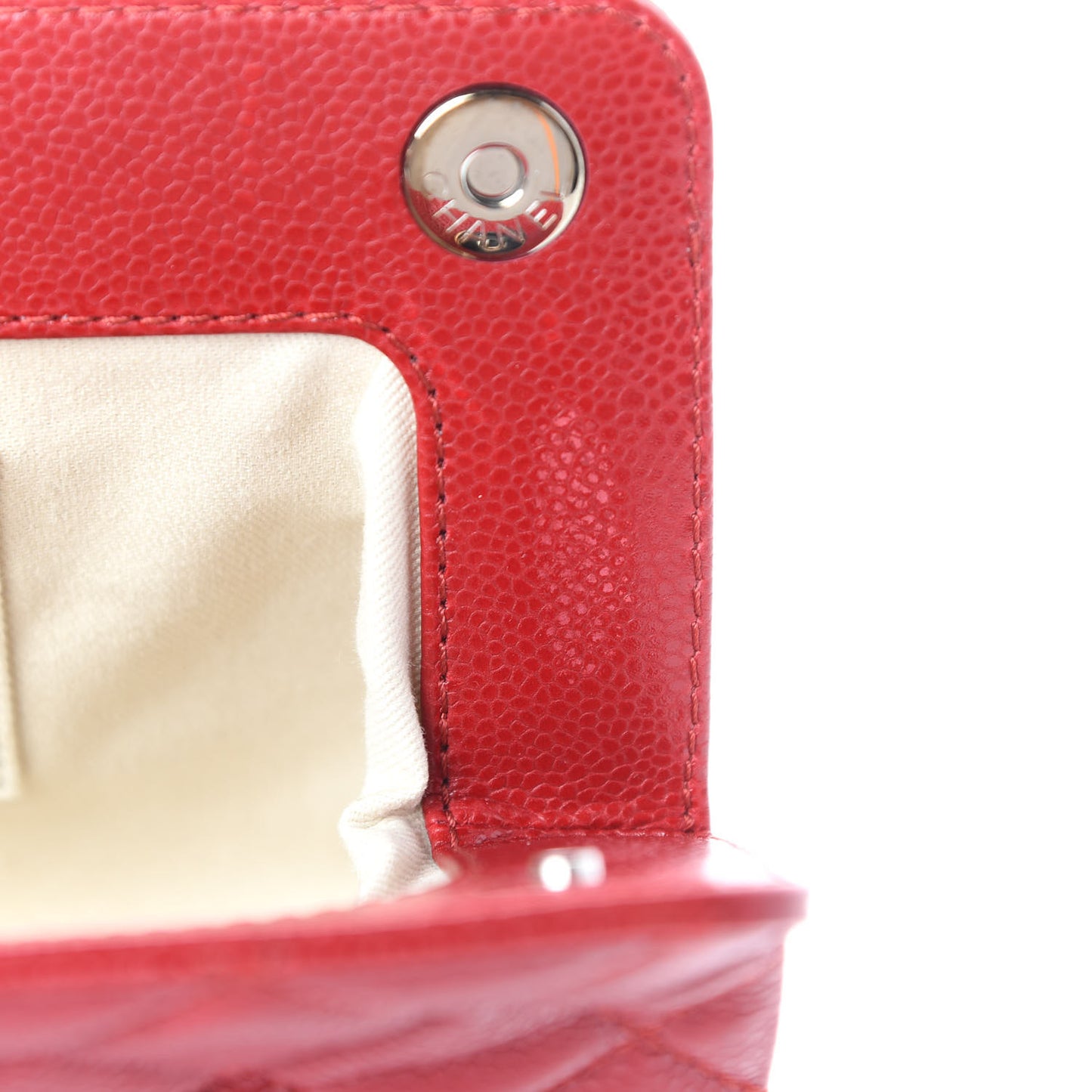 Caviar Quilted CC Clutch Red