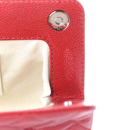 Chanel Caviar Quilted CC Clutch Red 12 of 14