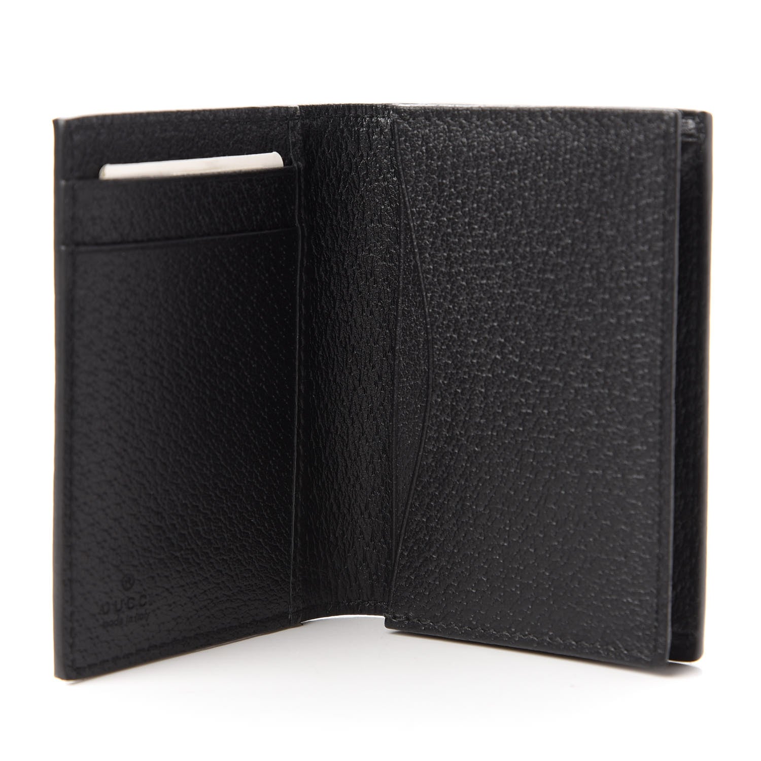Gucci Calfskin Boar Effect GG Marmont Card Case Black 5 of 11