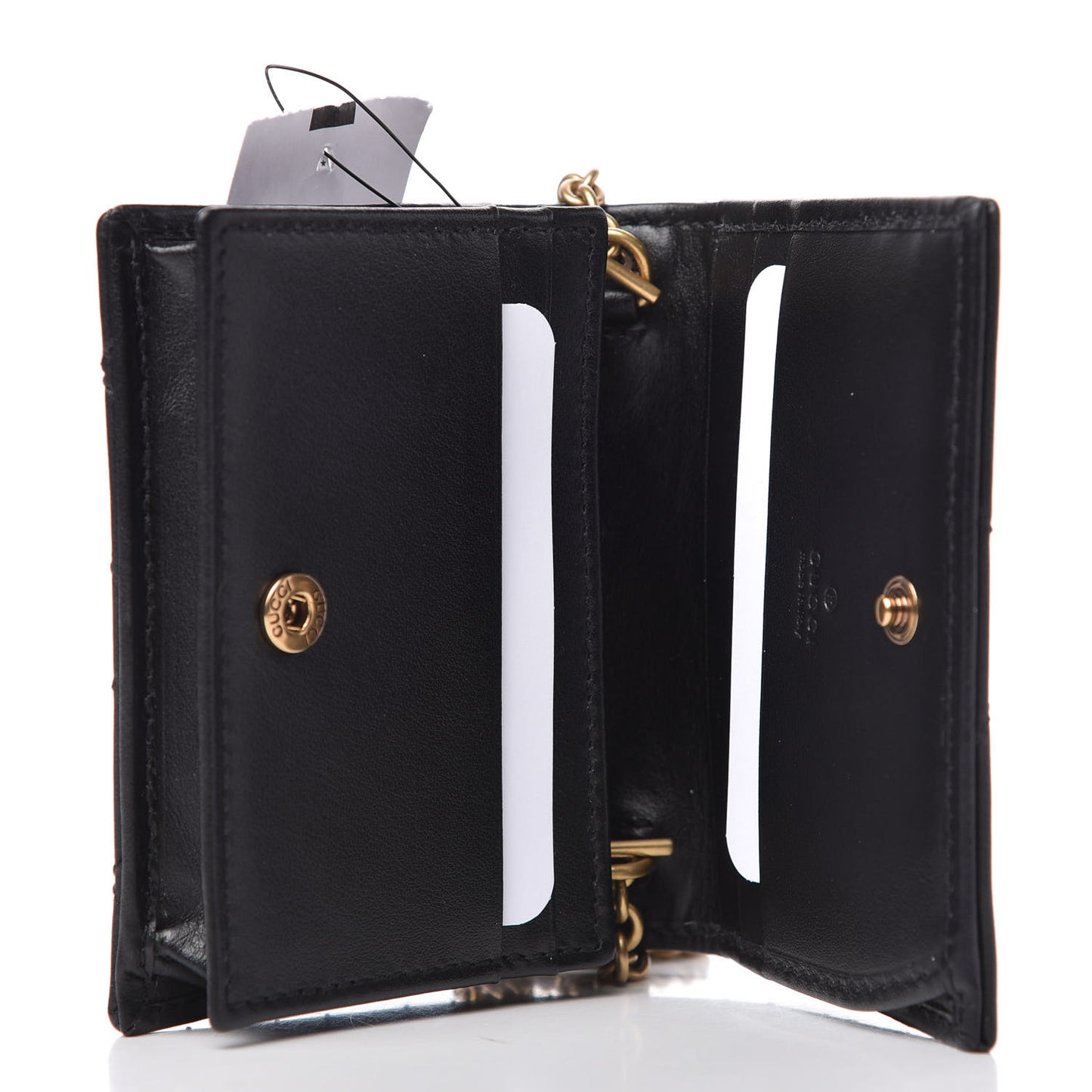Calfskin Matelasse GG Marmont Mini Wallet On Chain Black