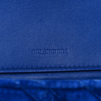 Balenciaga Velvet Logo Matelasse BB Chain Wallet Blue 5 of 11