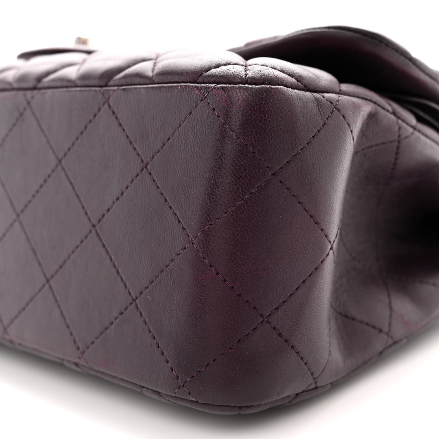 Chanel Lambskin Quilted Jumbo Double Flap Purple 10 of 16