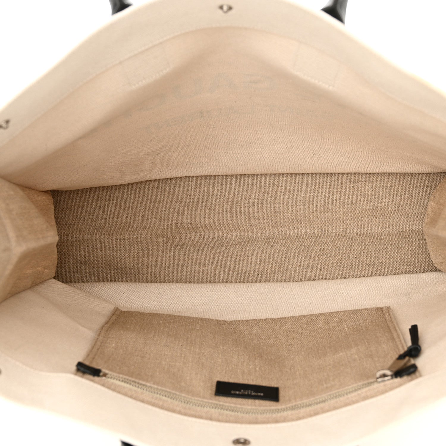 Saint Laurent Linen Calfskin Rive Gauche Tote Optic White 5 of 12