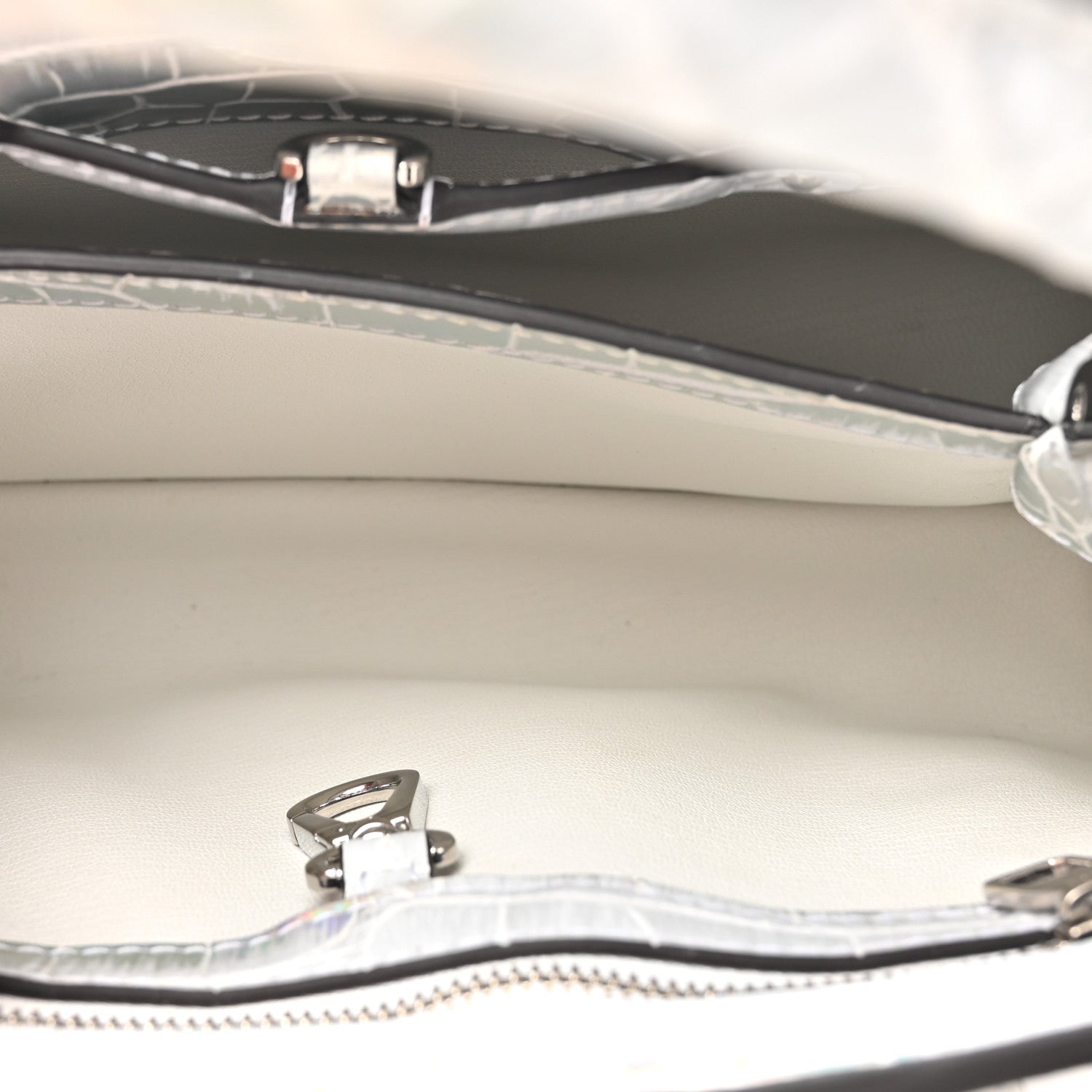 Louis Vuitton Iridescent Alligator Capucines BB Silver 5 of 14
