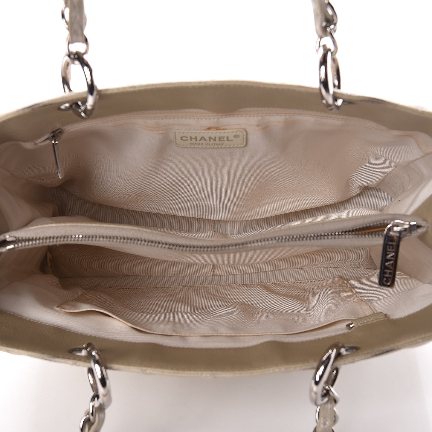 Caviar Quilted Grand Shopping Tote GST Pearl