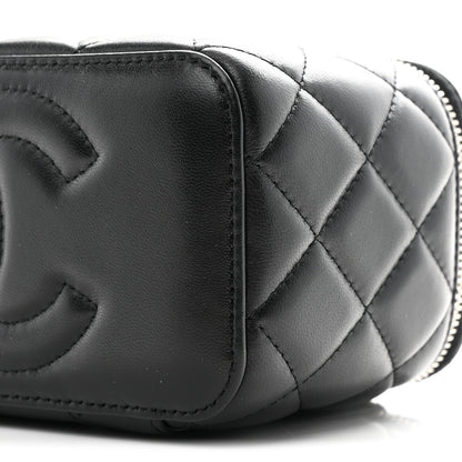 Chanel Lambskin Quilted Pearl Crush Small Vanity Case With Chain Black 10 of 11