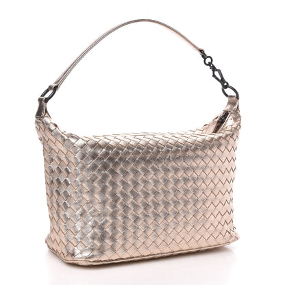 Bottega Veneta Metallic Grosgrain Intrecciato Ciambrino Bag Rose Gold 3 of 9
