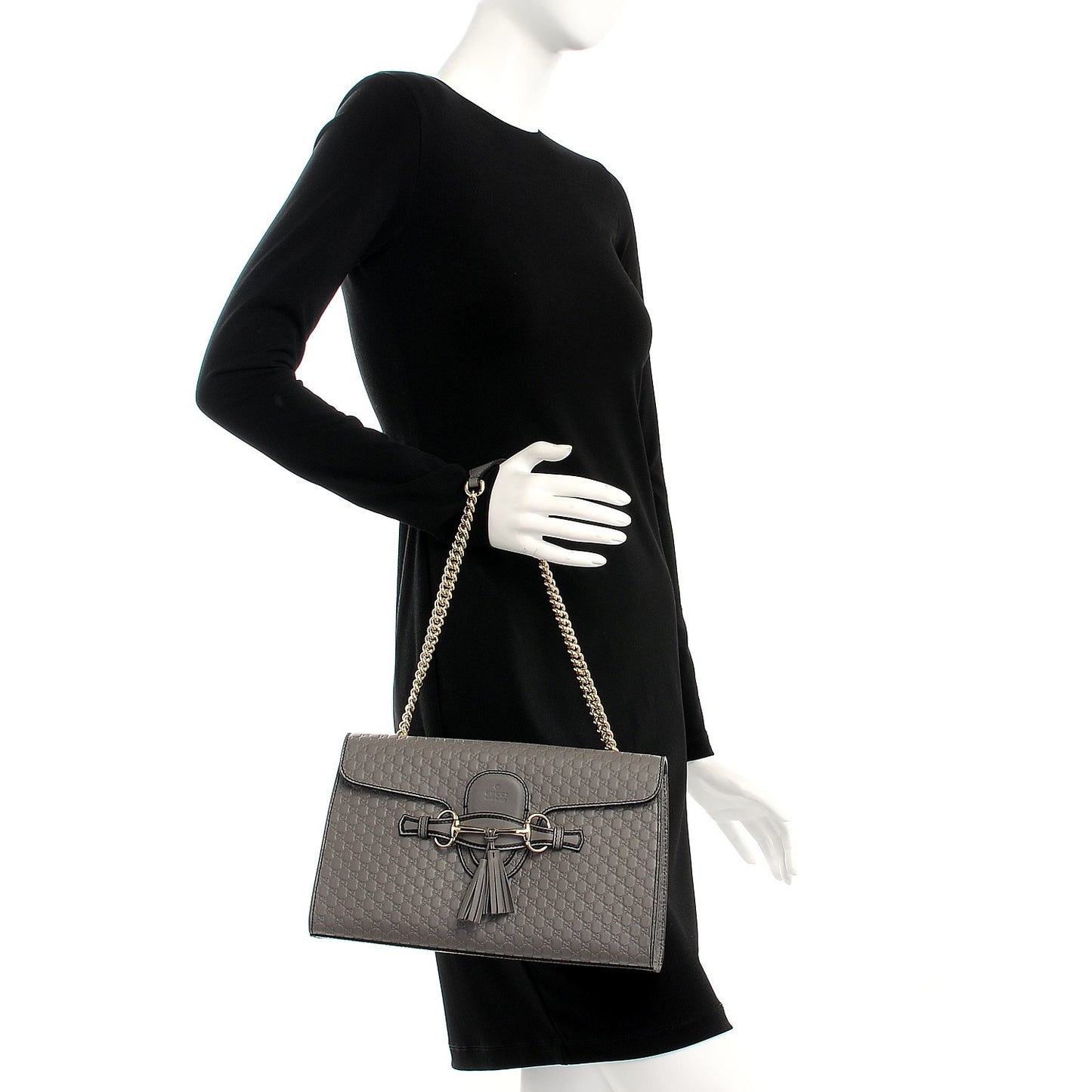 Soft Microguccissima Medium Emily Chain Shoulder Bag Loess
