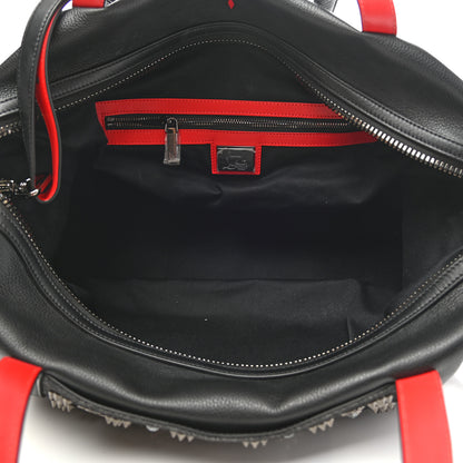 Christian Louboutin Studded Denim Calfskin Duffle Black 4 of 7