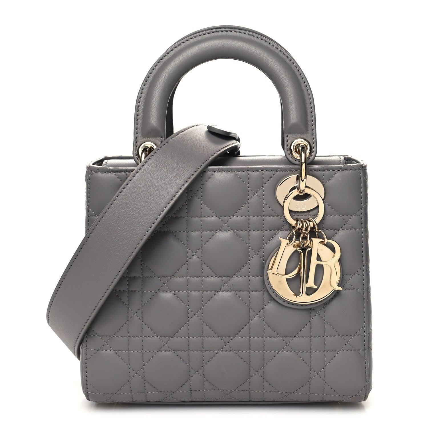 Christian Dior Lambskin Cannage Small My ABCDior Lady Dior Grey 1 of 10