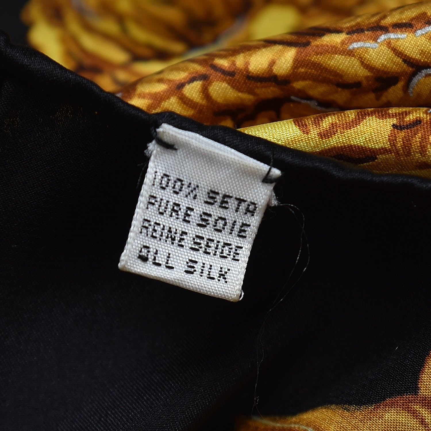 Chanel Silk Floral Chain Scarf Black 4 of 5