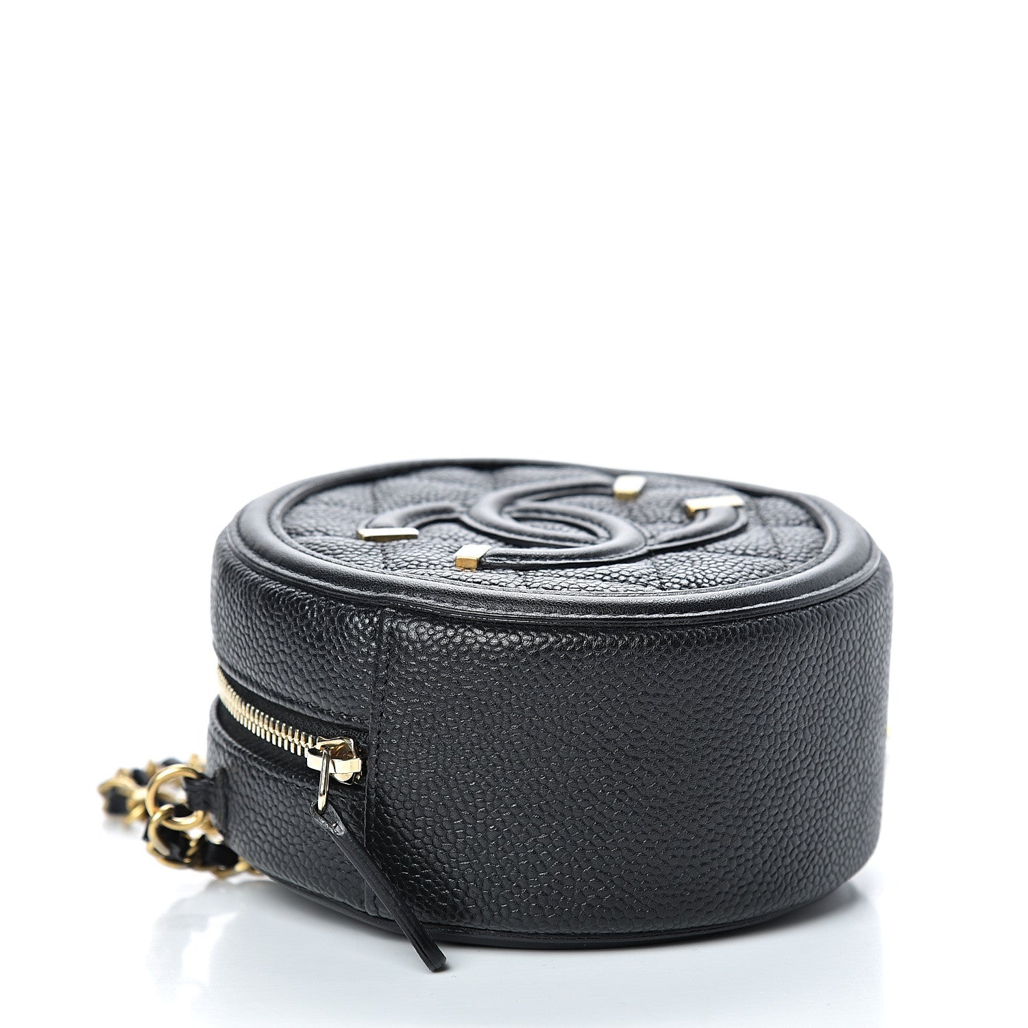 Chanel Caviar Quilted Round Filigree Crossbody Black 3 of 10