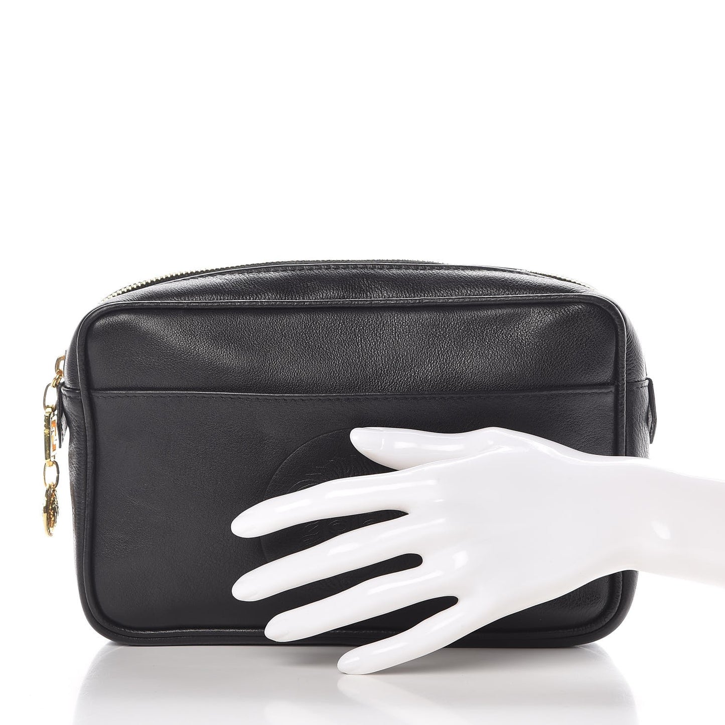 Calfskin Palazzo Large Cosmetic Bag Black