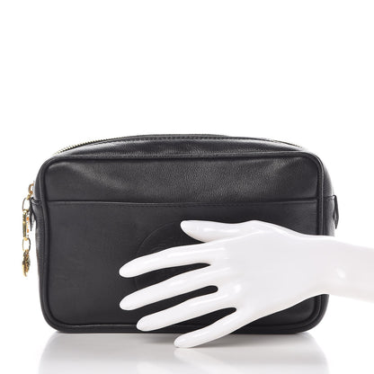 Versace Calfskin Palazzo Large Cosmetic Bag Black 2 of 7