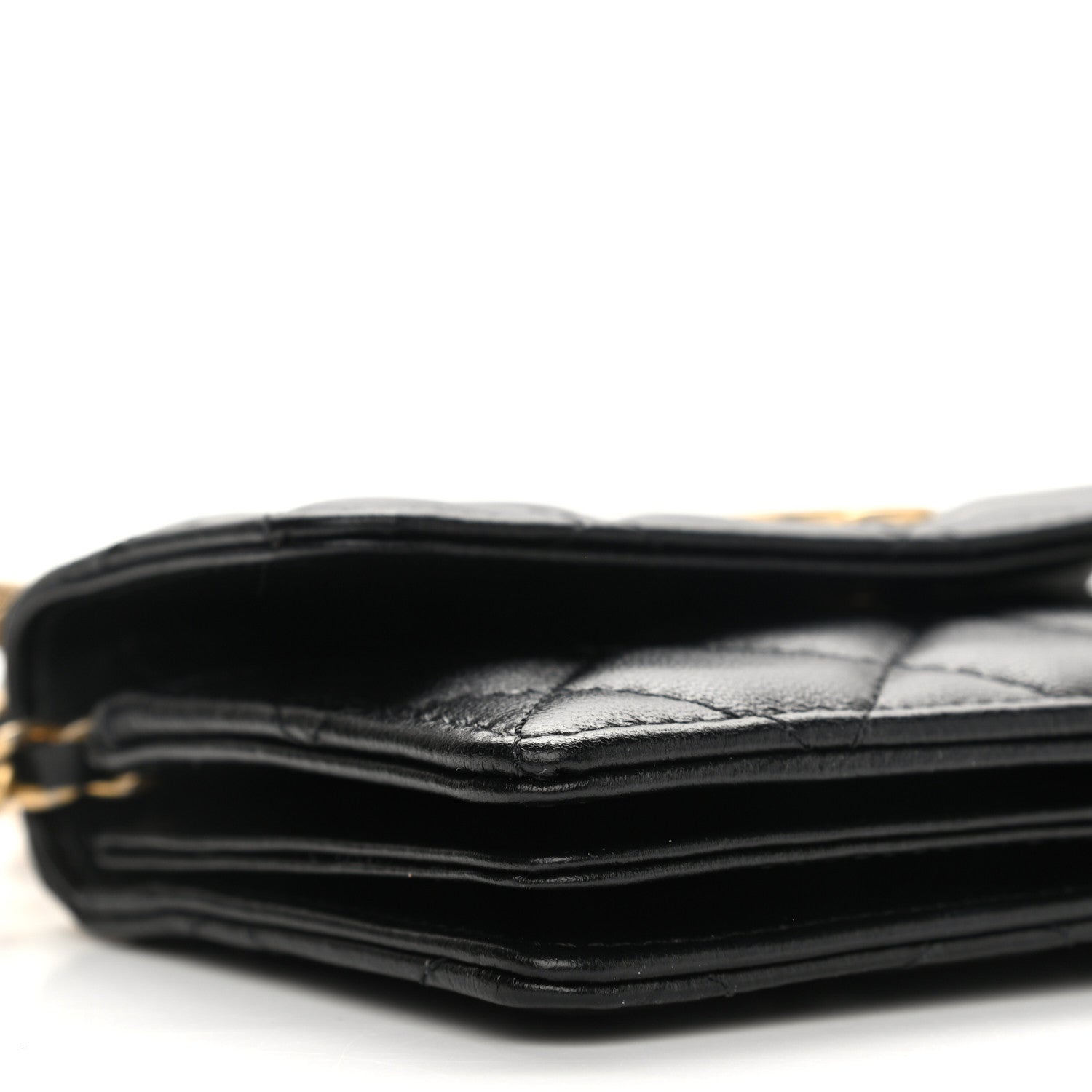 Chanel Lambskin Quilted Pearl Crown Clutch With Chain Black 10 of 12