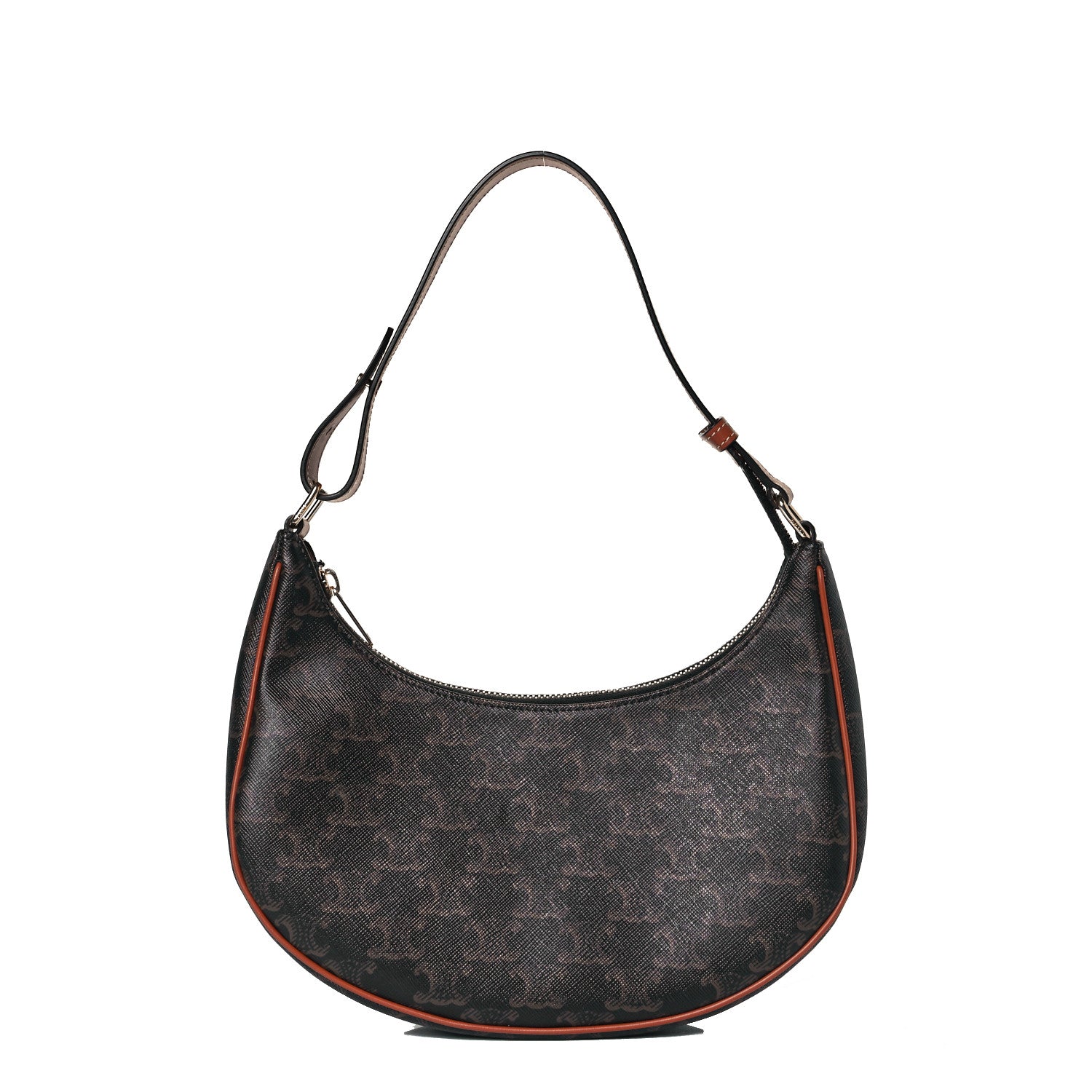Celine Triomphe Canvas Calfskin Ava Shoulder Bag Tan 1 of 8