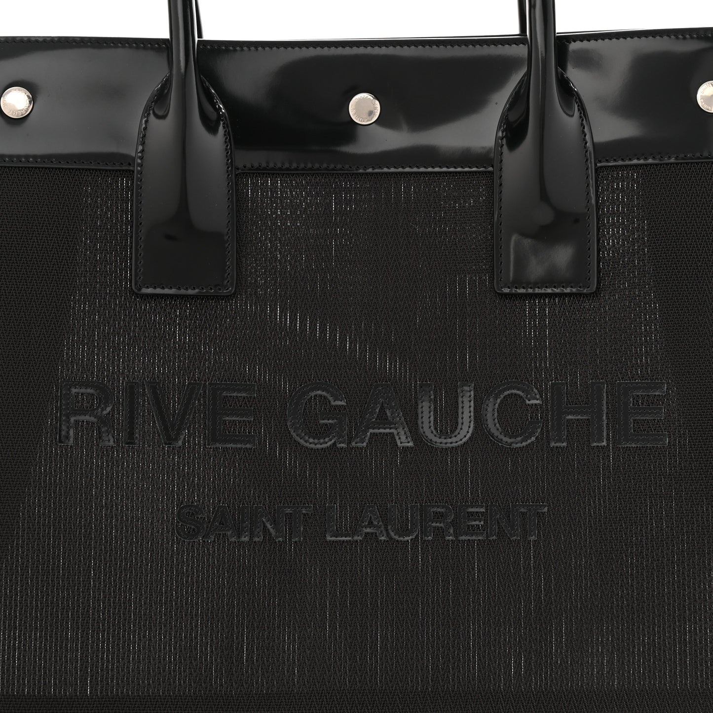 Mesh Patent Rive Gauche Tote Black