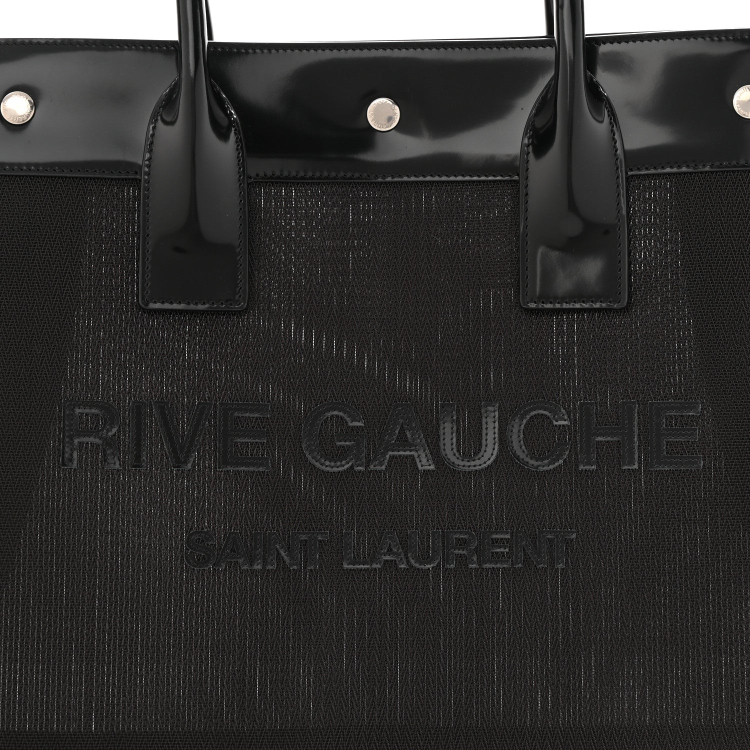 Saint Laurent Mesh Patent Rive Gauche Tote Black 7 of 9