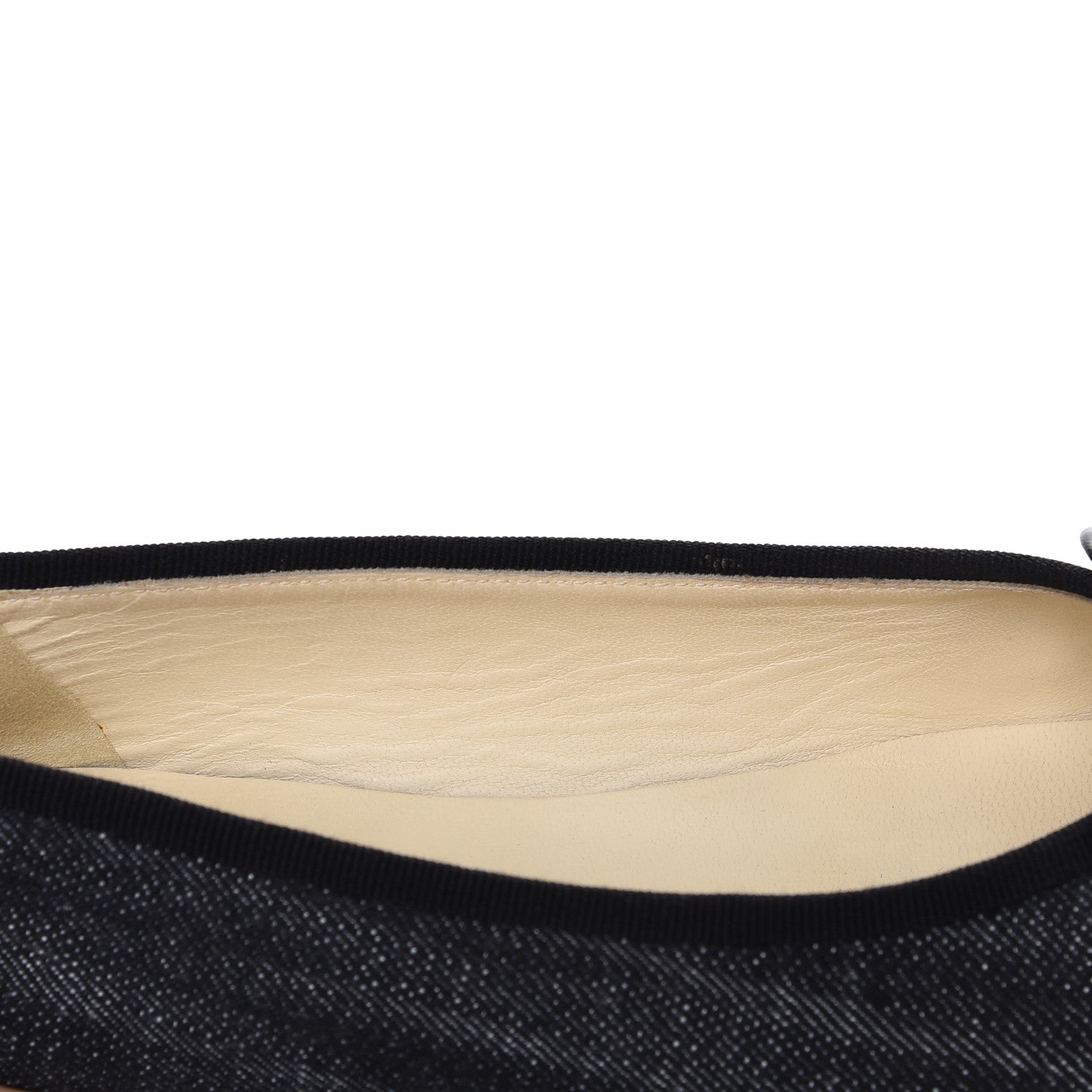 Chanel Denim Lambskin CC Cap Toe Ballerina Flats 35 Black 9 of 10