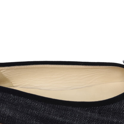 Chanel Denim Lambskin CC Cap Toe Ballerina Flats 35 Black 9 of 10