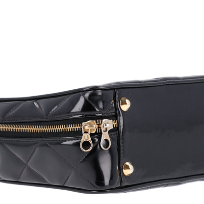 Chanel Patent Quilted Top Handle Vanity Case Black 10 of 11