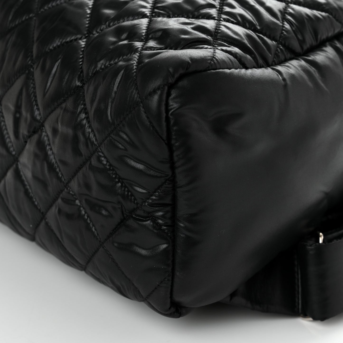 Nylon Quilted Coco Cocoon Backpack Black