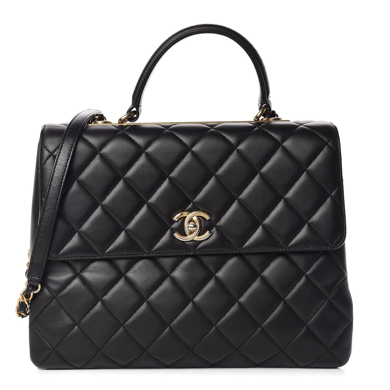 Chanel Lambskin Quilted Large Trendy CC Dual Handle Flap Bag Black 1 of 10