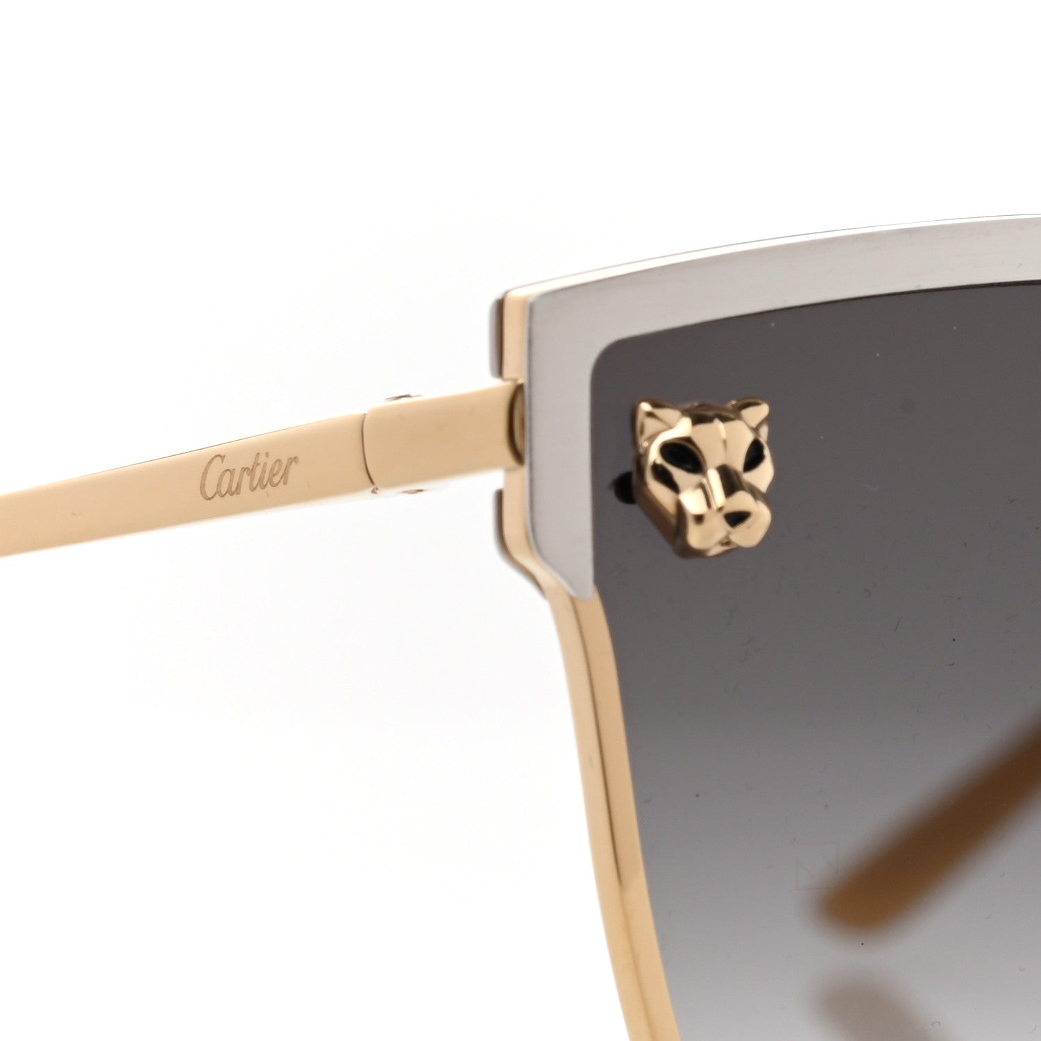 Cartier Panthere De Cartier Cat Eye Sunglasses Gold 7 of 8