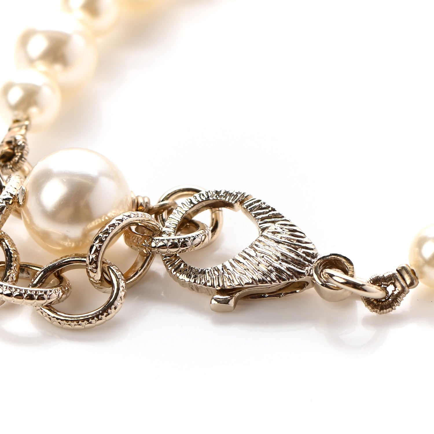 Chanel Pearl Crystal CC Bracelet Gold 4 of 5