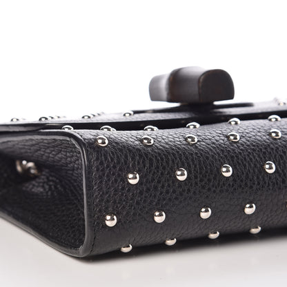Gucci Calfskin Small Studded Miss Bamboo Shoulder Bag Black 8 of 9