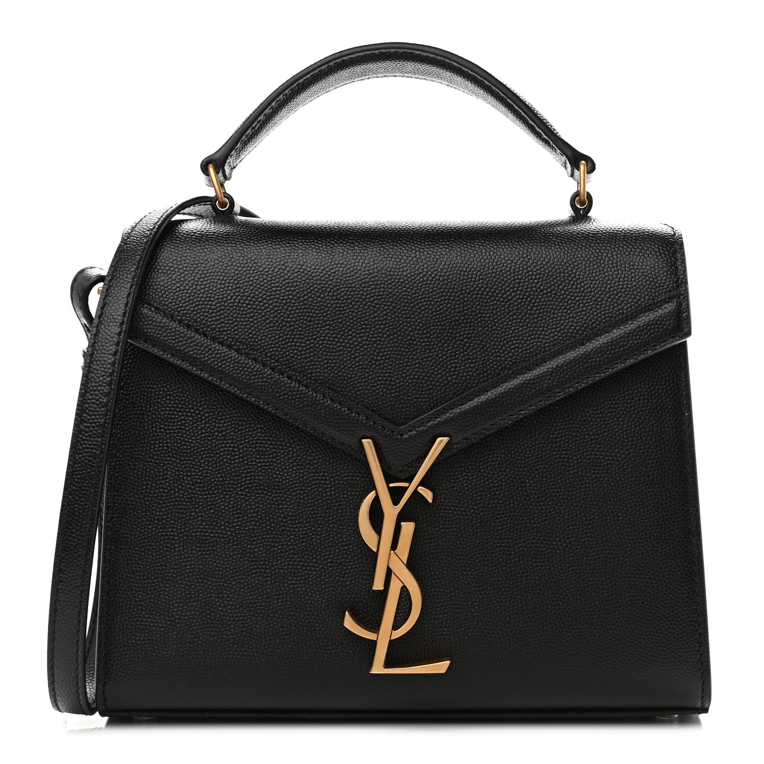 Saint Laurent Grain de Poudre Mini Classic Monogram Cassandra Top Handle Black 1 of 9