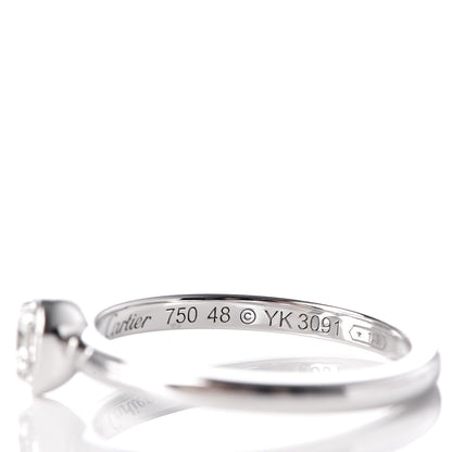 Cartier 18K White Gold Diamond D'Amour Heart Ring 48 4.5 5 of 5