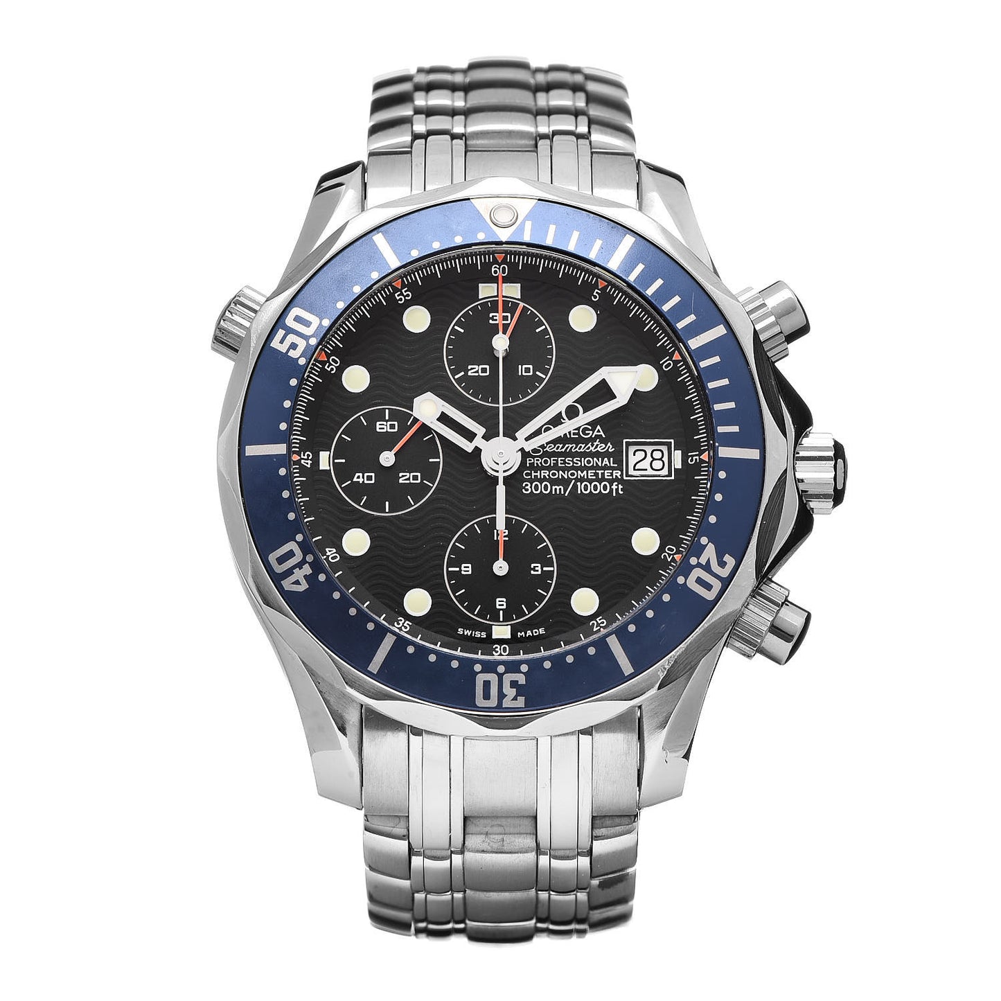Stainless Steel 42mm Seamaster 300M Chronograph Diver Automatic Watch Blue 2599.80.00