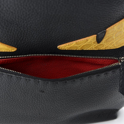 Fendi Cuoio Romano Selleria Crocodile Monster Eyes Backpack Black Girasole 8 of 11