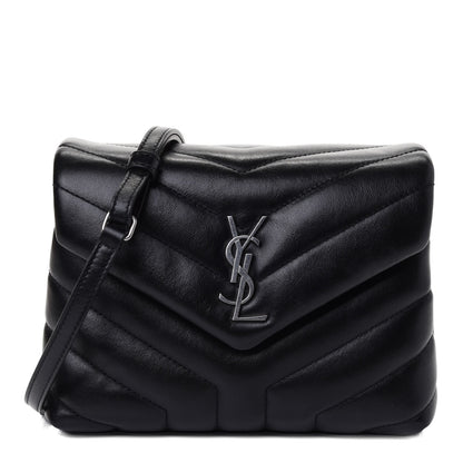 Saint Laurent Calfskin Y Quilted Monogram Toy Loulou Crossbody Bag Black 1 of 4