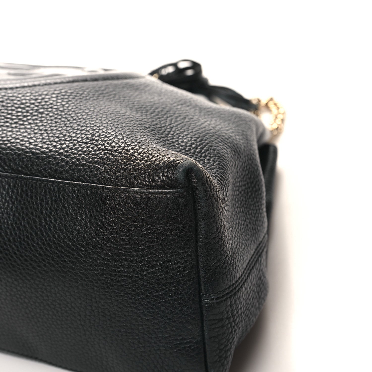 Gucci Pebbled Calfskin Medium Soho Chain Shoulder Bag Black 10 of 13